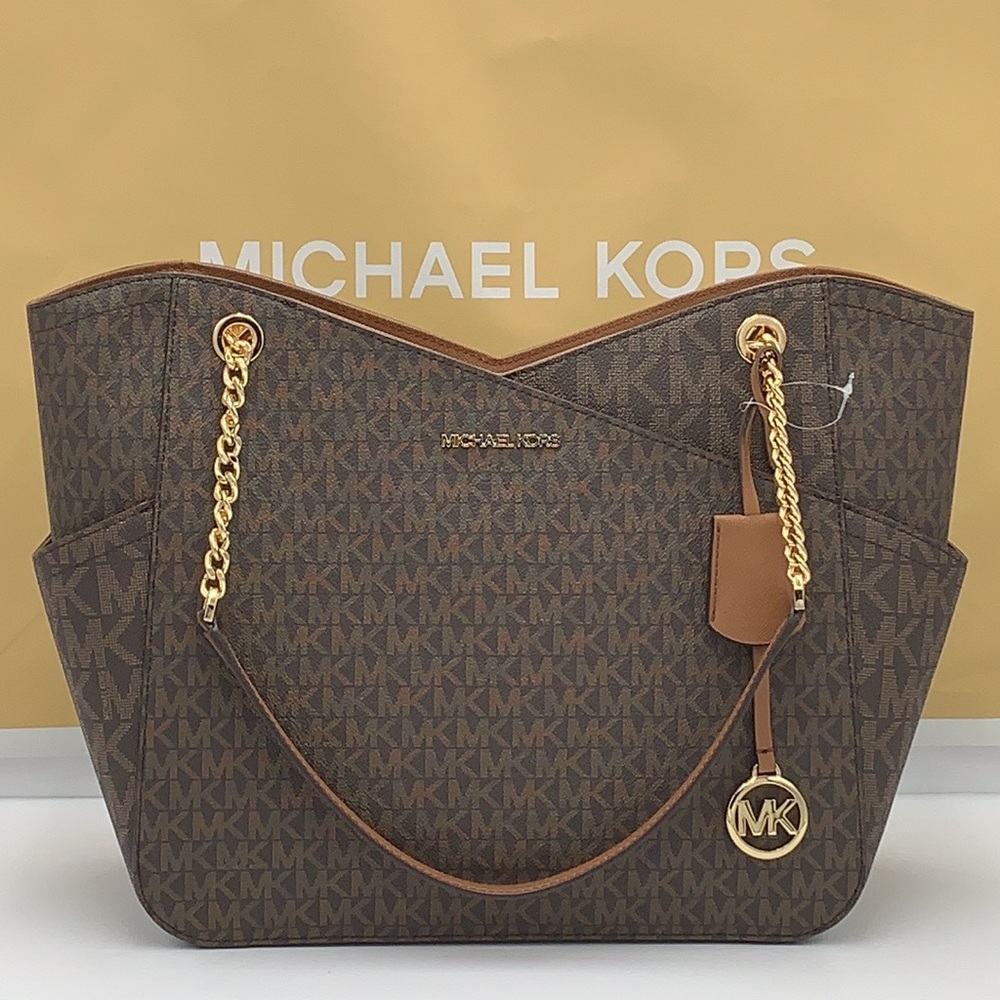 MICHAEL KORS Jet Set Large X CHAIN Logo Shoulder - Picture 3 of 15